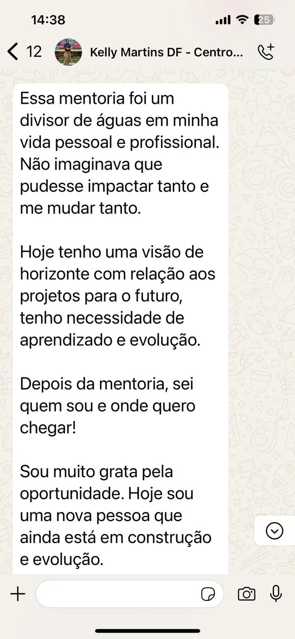 Captura do depoimento favorito do WhatsApp 3