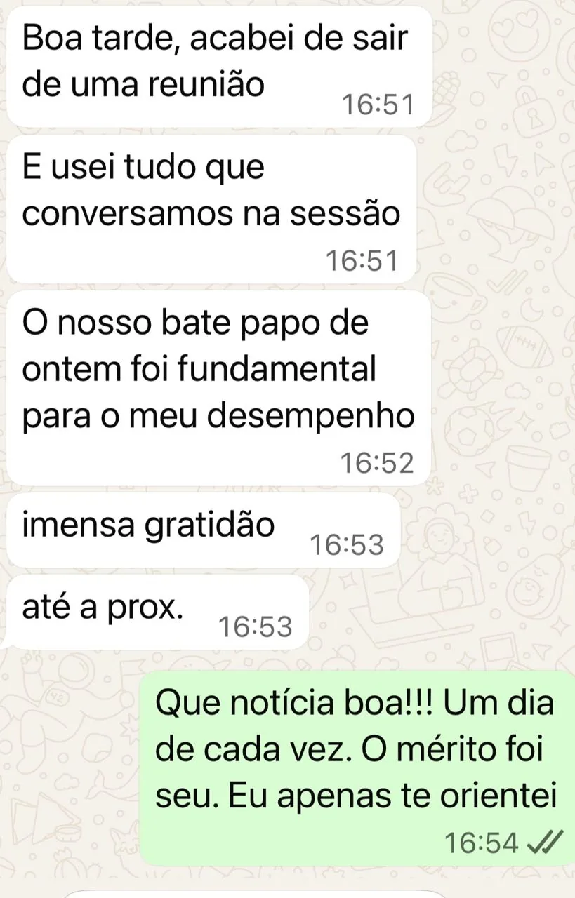 Captura do depoimento favorito do WhatsApp 5
